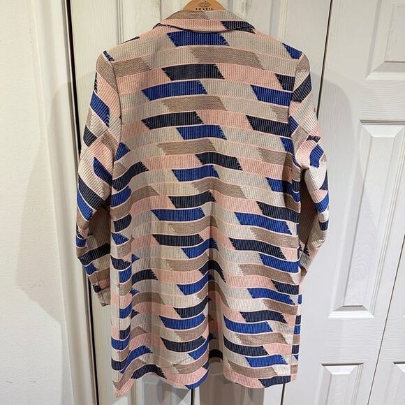 C. Wonder Christian Siriano Geometric Embroidered Knee Length Blazer Coat Jacket - Picture 8 of 12